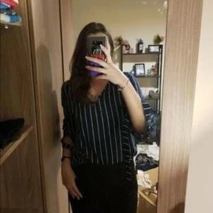 Knot Cuff Striped Top